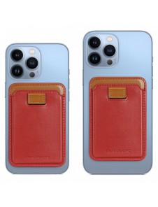 Dux Ducis Magnetic Leather Wallet magnetisk plånbok MagSafe för iPhone RFID blocker röd