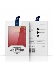Dux Ducis Magnetic Leather Wallet magnetisk plånbok MagSafe för iPhone RFID blocker röd