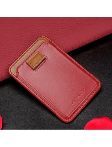 Dux Ducis Magnetic Leather Wallet magnetisk plånbok MagSafe för iPhone RFID blocker röd