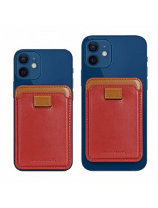 Dux Ducis Magnetic Leather Wallet magnetisk plånbok MagSafe för iPhone RFID blocker röd