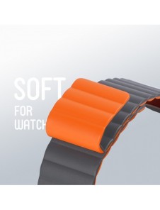 Dux Ducis Magnetrem Apple Watch Ultra Magnetic Armband Grå Orange Armband (Kedjeversion)