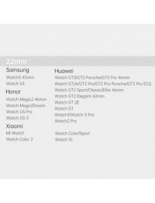Dux Ducis magnetrem för Samsung Galaxy Watch / Huawei Watch / Honor Watch / Xiaomi Watch (22 mm band) Magnetisk band Silver (