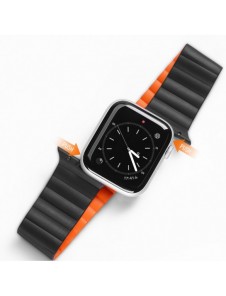 Dux Ducis Magnetic Strap Watch Arm 7/6/5/4/3/2 / SE (41/40 / 38mm) Magnetic Band Svart / Orange (Kedjeversion)