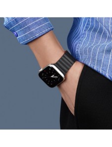 Dux Ducis Magnetic Strap Watch Arm 7/6/5/4/3/2 / SE (41/40 / 38mm) Magnetic Band Svart / Orange (Kedjeversion)