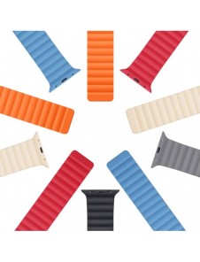 Dux Ducis Magnetic Strap Watch Arm 7/6/5/4/3/2 / SE (41/40 / 38mm) Magnetic Band Svart / Orange (Kedjeversion)