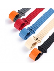 Dux Ducis Magnetic Strap Watch Arm 7/6/5/4/3/2 / SE (41/40 / 38mm) Magnetic Band Svart / Orange (Kedjeversion)