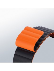 Dux Ducis Magnetic Strap Watch Arm 7/6/5/4/3/2 / SE (41/40 / 38mm) Magnetic Band Svart / Orange (Kedjeversion)