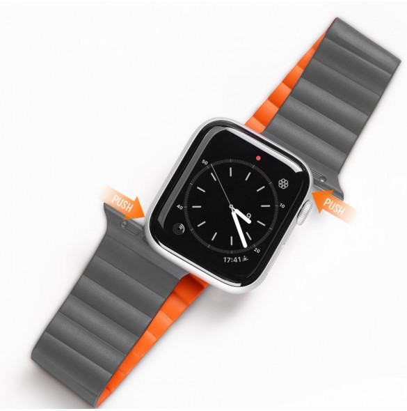 Dux Ducis Magnetic Strap Klockarmband 7/6/5/4/3/2 / SE (41/40 / 38mm) Magnetic Grey Orange (Kedjeversion)