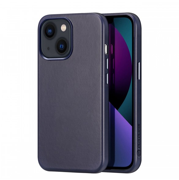 Dux Ducis Naples fodral för iPhone 13 läderfodral (MagSafe kompatibel) blå