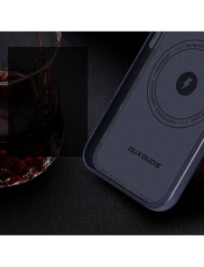 Dux Ducis Naples fodral för iPhone 13 läderfodral (MagSafe kompatibel) blå