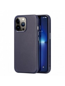 Dux Ducis Naples fodral för iPhone 13 Pro läderfodral (MagSafe-kompatibelt) blått