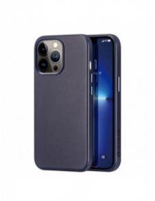 Dux Ducis Naples fodral för iPhone 13 Pro läderfodral (MagSafe-kompatibelt) blått