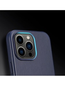 Dux Ducis Naples fodral för iPhone 13 Pro läderfodral (MagSafe-kompatibelt) blått