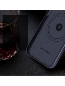 Dux Ducis Naples fodral för iPhone 13 Pro läderfodral (MagSafe-kompatibelt) blått