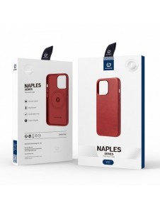 Dux Ducis Naples fodral för iPhone 13 Pro läderfodral (MagSafe-kompatibelt) rött