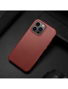 Dux Ducis Naples fodral för iPhone 13 Pro läderfodral (MagSafe-kompatibelt) rött