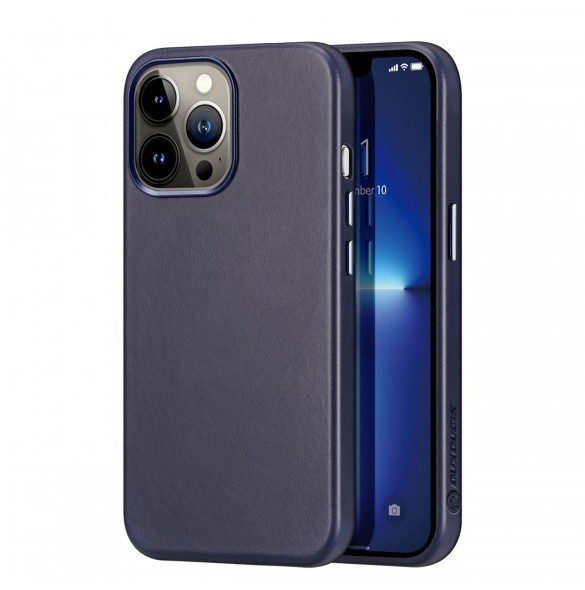 Dux Ducis Naples fodral för iPhone 13 Pro Max läderfodral (MagSafe-kompatibelt) blått