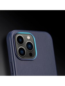 Dux Ducis Naples fodral för iPhone 13 Pro Max läderfodral (MagSafe-kompatibelt) blått