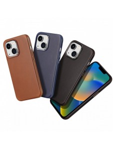 Dux Ducis Naples fodral för iPhone 14 Plus läderfodral (MagSafe-kompatibelt) mörkbrunt