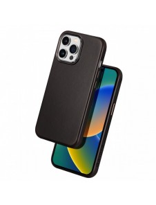 Dux Ducis Naples fodral för iPhone 14 Pro läderfodral (MagSafe-kompatibelt) mörkbrunt