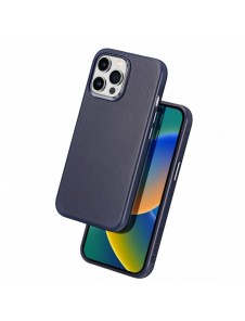Dux Ducis Naples fodral för iPhone 14 Pro magnetiskt läderfodral MagSafe blå