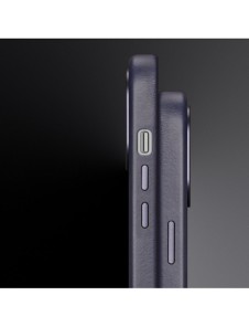 Dux Ducis Naples fodral för iPhone 14 Pro magnetiskt läderfodral MagSafe blå