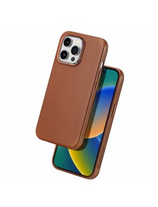 Dux Ducis Naples fodral för iPhone 14 Pro magnetiskt läderfodral MagSafe brun