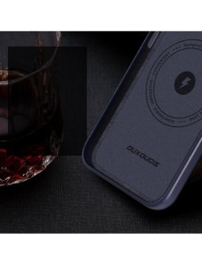 Dux Ducis Naples fodral till iPhone 14 Pro Max magnetiskt läderfodral MagSafe blå