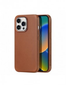 Dux Ducis Naples fodral för iPhone 14 Pro Max magnetiskt läderfodral MagSafe brun