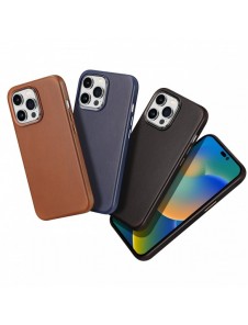 Dux Ducis Naples fodral för iPhone 14 Pro Max magnetiskt läderfodral MagSafe brun