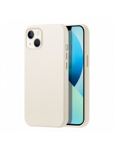 Dux Ducis Roma läderfodral för iPhone 13 elegant skal tillverkat av äkta läder vitt