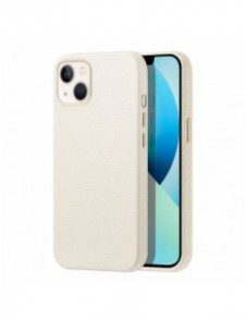 Dux Ducis Roma läderfodral för iPhone 13 elegant skal tillverkat av äkta läder vitt