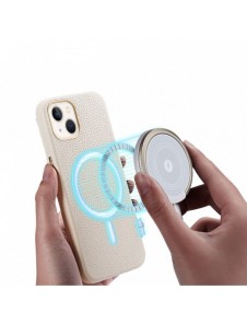 Dux Ducis Roma läderfodral för iPhone 13 elegant skal tillverkat av äkta läder vitt