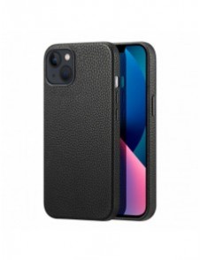 Dux Ducis Roma läderfodral för iPhone 13 elegant svart fodral i äkta läder