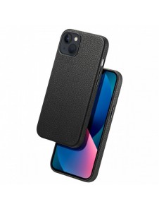 Dux Ducis Roma läderfodral för iPhone 13 elegant svart fodral i äkta läder