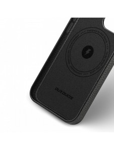 Dux Ducis Roma läderfodral för iPhone 13 elegant svart fodral i äkta läder