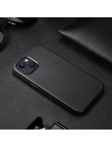 Dux Ducis Roma läderfodral för iPhone 13 elegant svart fodral i äkta läder
