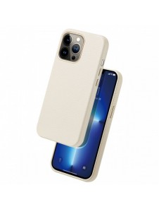 Dux Ducis Roma läderfodral för iPhone 13 Pro elegant skal tillverkat av äkta läder vitt