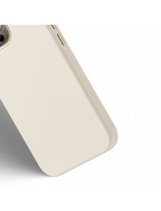 Dux Ducis Roma läderfodral för iPhone 13 Pro elegant skal tillverkat av äkta läder vitt