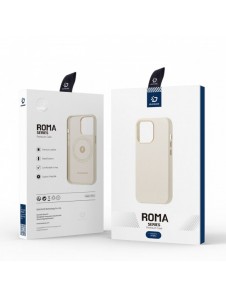 Dux Ducis Roma läderfodral för iPhone 13 Pro elegant skal tillverkat av äkta läder vitt
