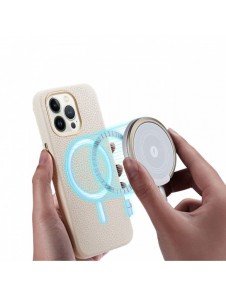 Dux Ducis Roma läderfodral för iPhone 13 Pro elegant skal tillverkat av äkta läder vitt