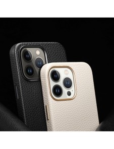 Dux Ducis Roma läderfodral till iPhone 13 Pro elegant svart fodral i äkta läder