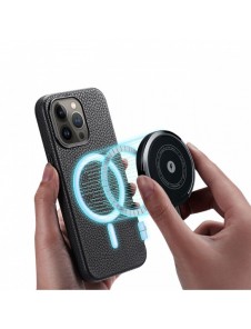 Dux Ducis Roma läderfodral till iPhone 13 Pro elegant svart fodral i äkta läder