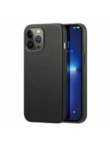 Dux Ducis Roma läderfodral för iPhone 13 Pro Max elegant svart fodral i äkta läder