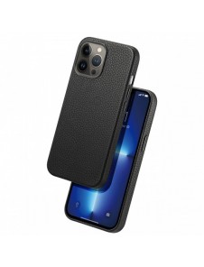 Dux Ducis Roma läderfodral för iPhone 13 Pro Max elegant svart fodral i äkta läder