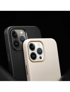 Dux Ducis Roma läderfodral för iPhone 13 Pro Max elegant svart fodral i äkta läder