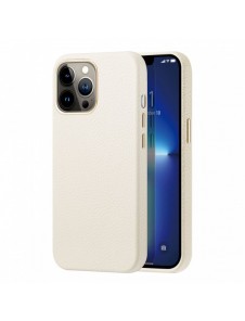 Dux Ducis Roma läderfodral till iPhone 13 Pro Max elegant äkta läderfodral vitt