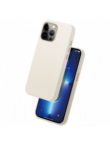 Dux Ducis Roma läderfodral till iPhone 13 Pro Max elegant äkta läderfodral vitt