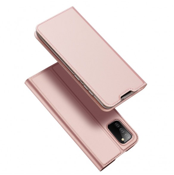 DUX DUCIS Skin Pro Bokhylla typ fodral för Samsung Galaxy A02s EU rosa
