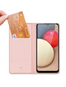 DUX DUCIS Skin Pro Bokhylla typ fodral för Samsung Galaxy A02s EU rosa